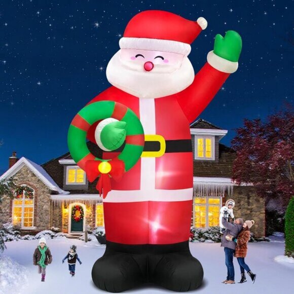 ⚡12 FT Giant Christmas Inflatable Santa Claus Built-in LED Outdoor Decorations - Picture 1 of 7